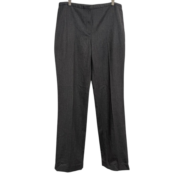 Tahari Pants - Tahari Pants Womens 8 Gray Herringbone Straight Leg Tweed Dress Work Altered Hem